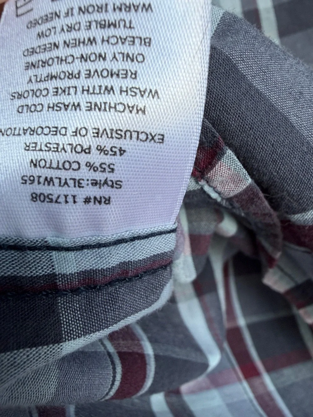 Levi’s Pearl Snap Western Shirt XXL – Gray & Wine Lightweight Long Sleeve